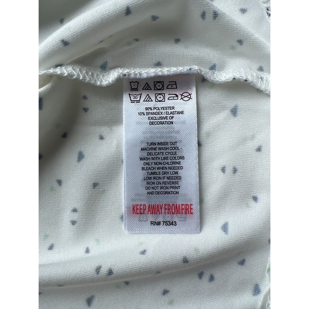 Tommy Bahama Boys Polo Shirt M 7 White Geometric Performance Golf Short Sleeve - Picture 7 of 8